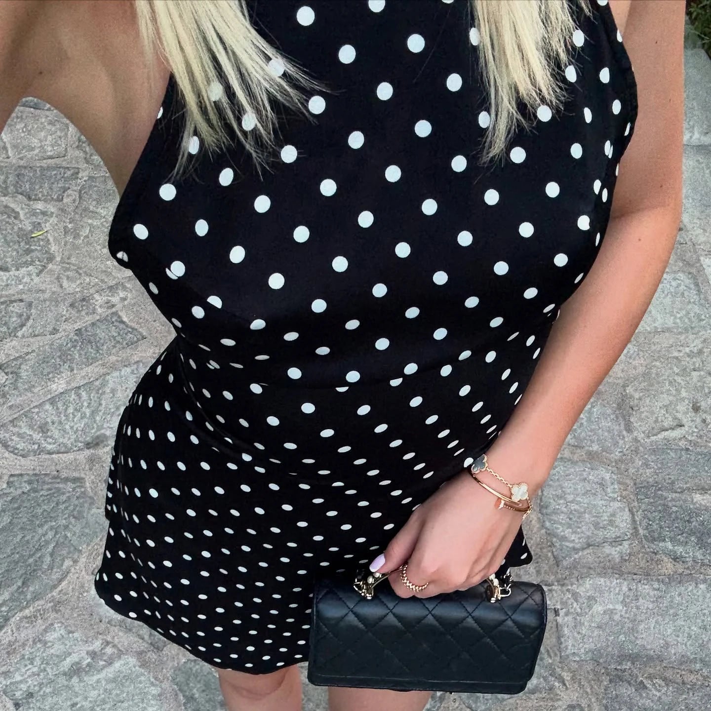SUCHCUTE Sexy Polka Dot Print Halter Dress For Women Elegant Party