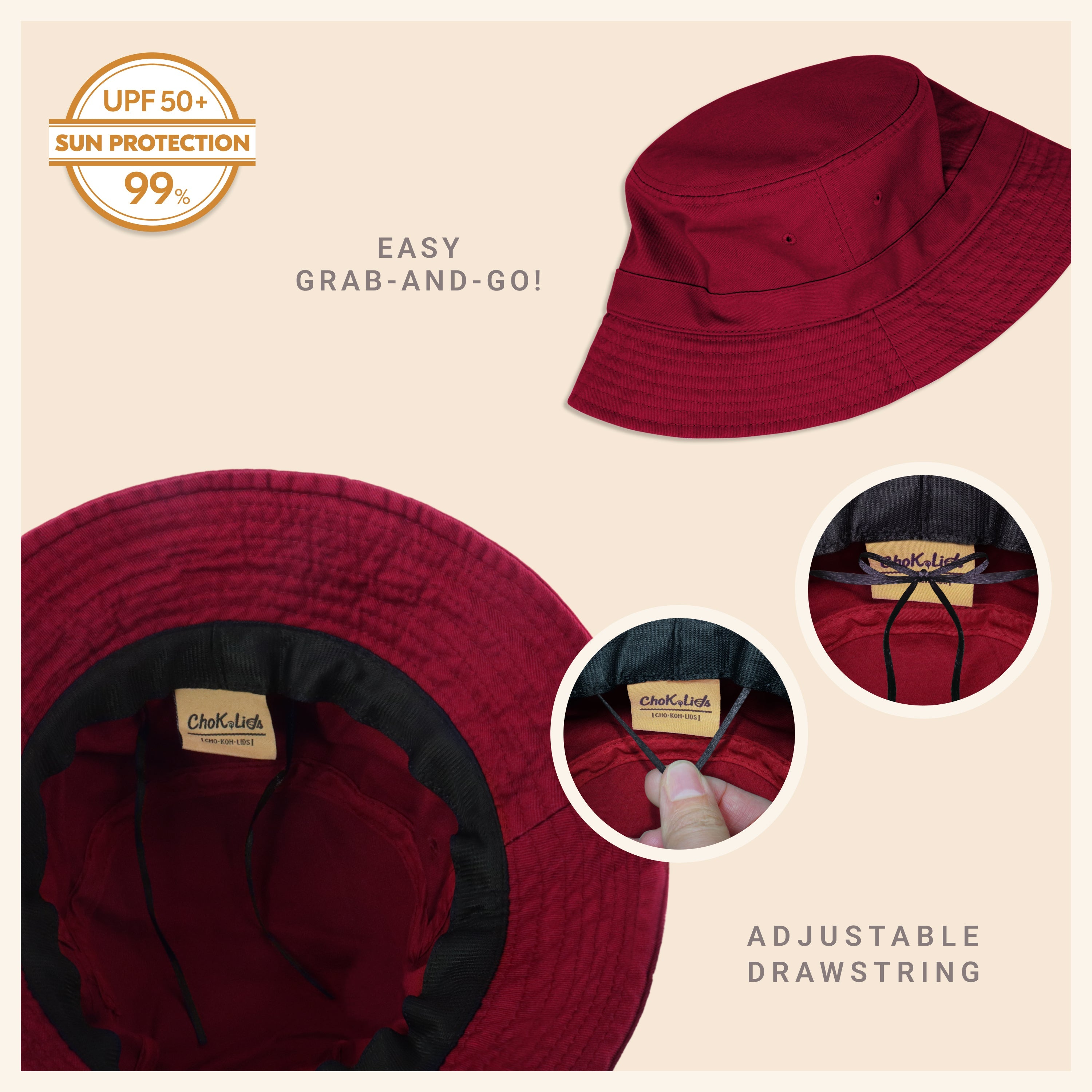 Classic Cotton Bucket Hat for Summer – Lightweight Cotton Sun Hat