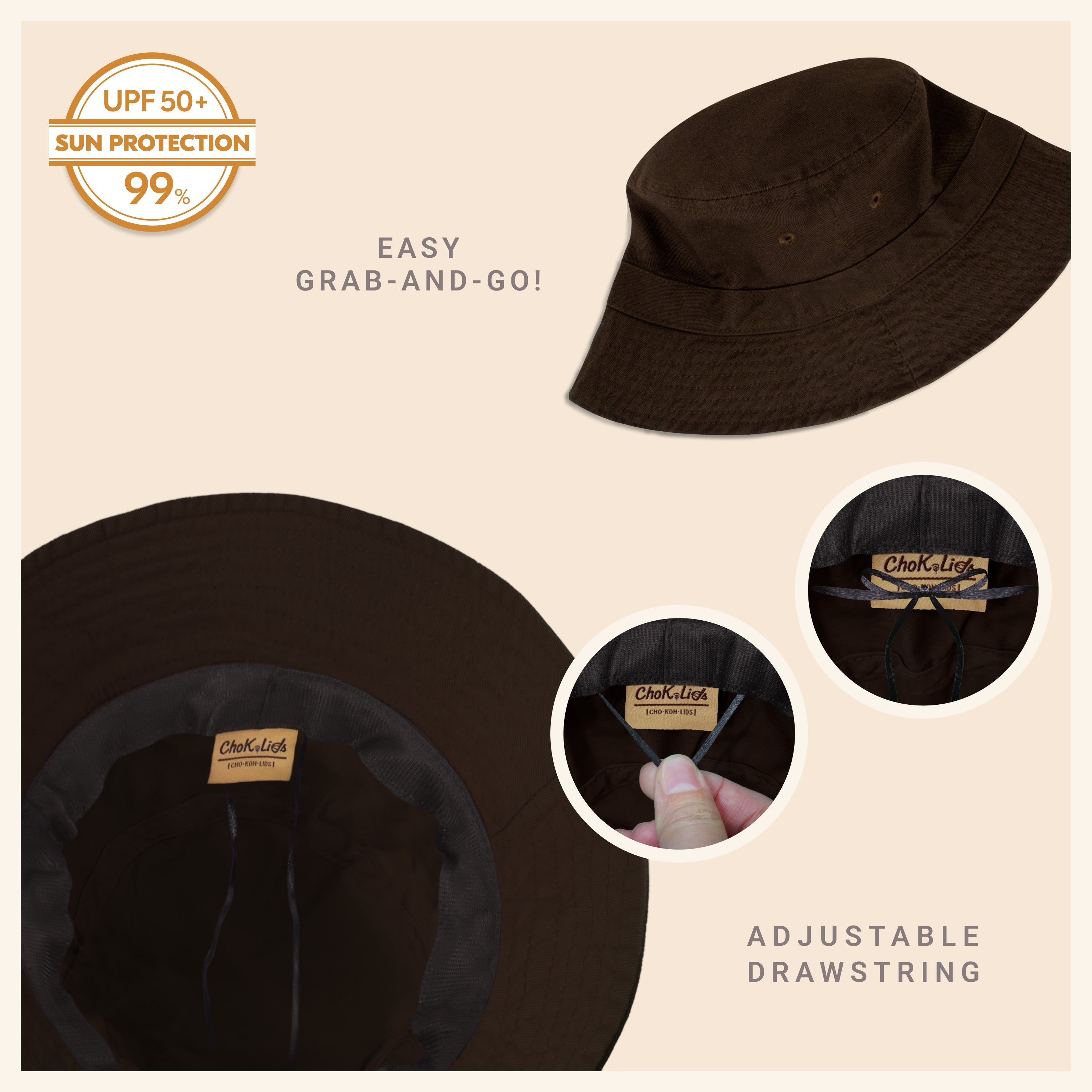 Classic Cotton Bucket Hat for Summer – Lightweight Cotton Sun Hat