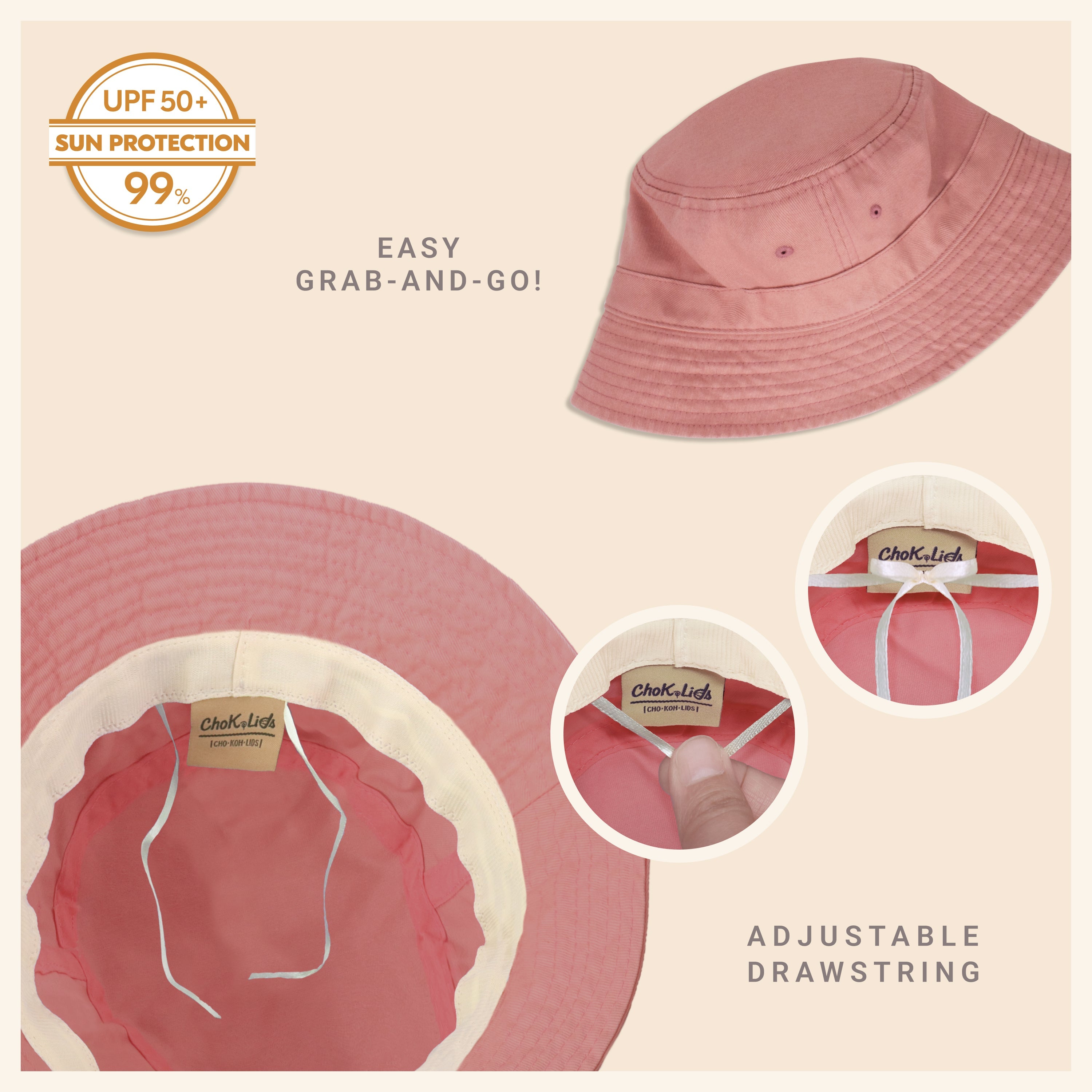 Classic Cotton Bucket Hat for Summer – Lightweight Cotton Sun Hat