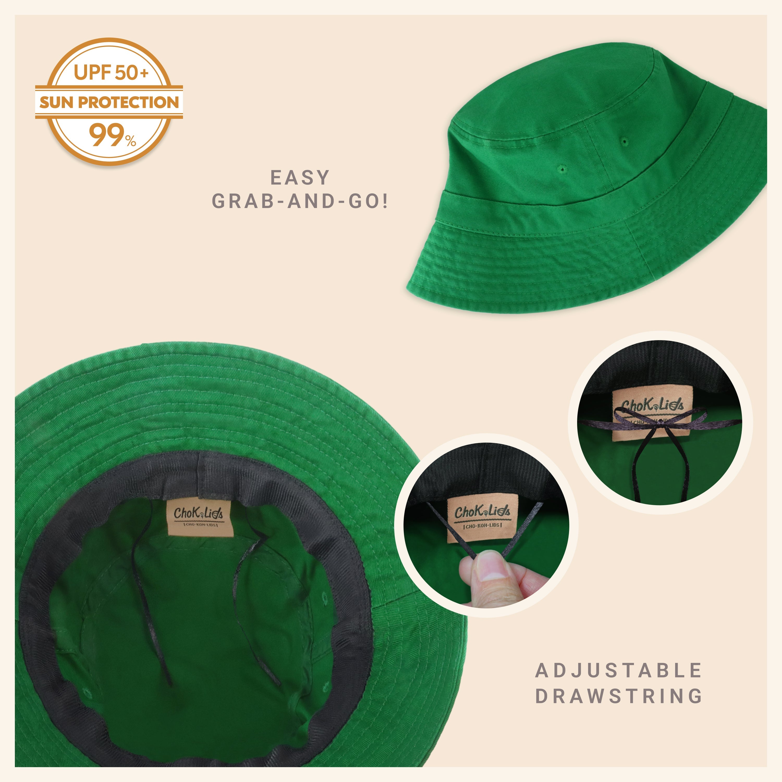 Classic Cotton Bucket Hat for Summer – Lightweight Cotton Sun Hat