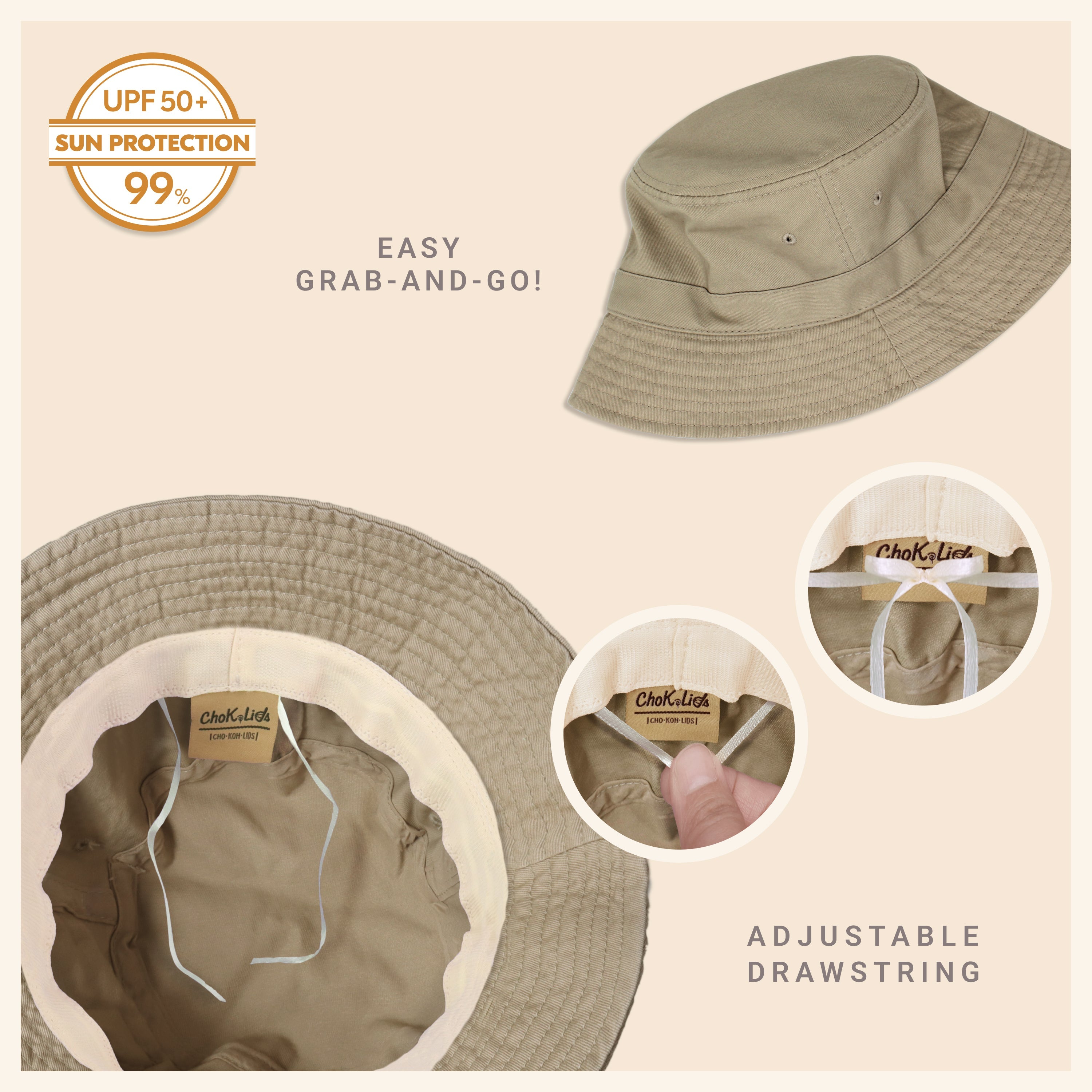 Classic Cotton Bucket Hat for Summer – Lightweight Cotton Sun Hat