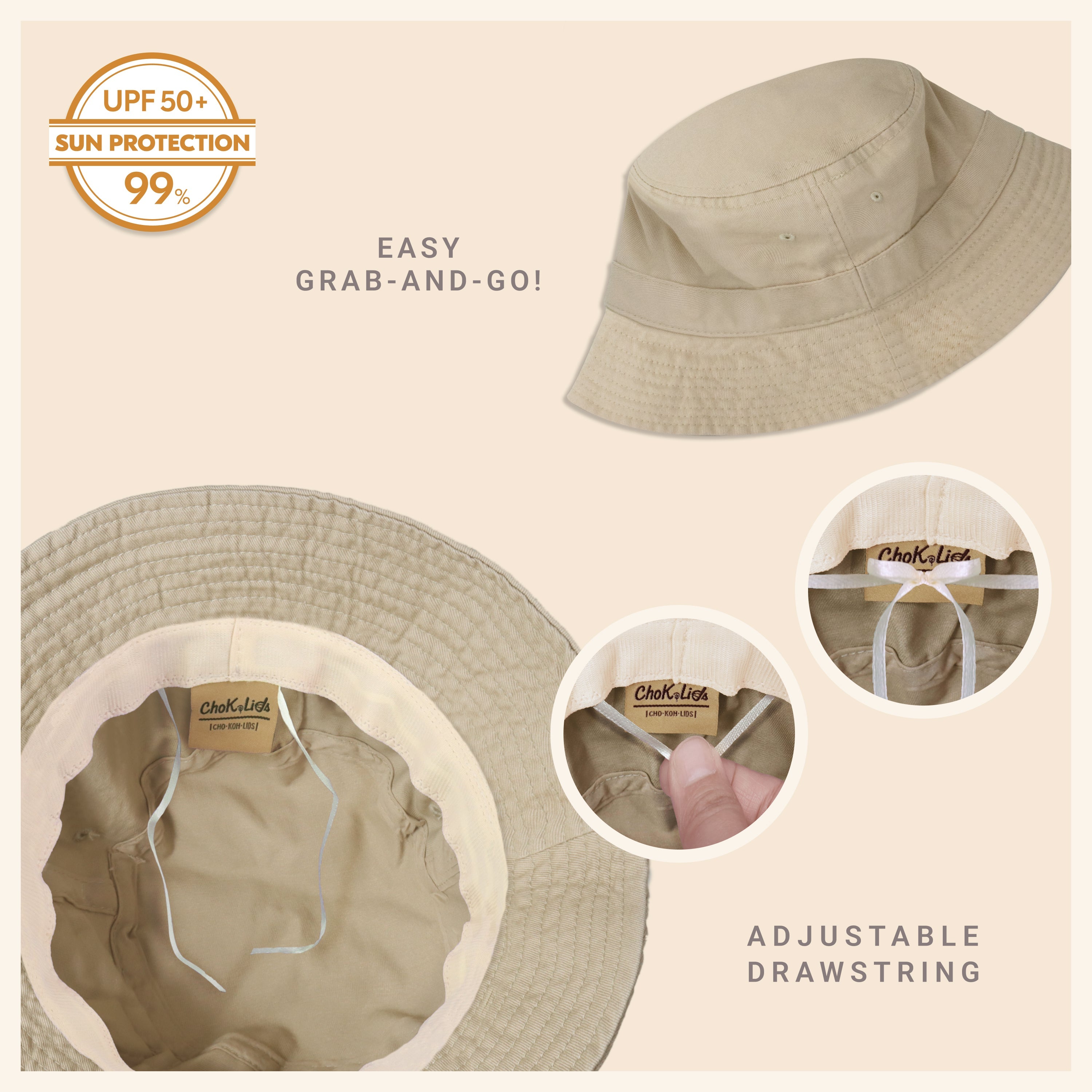 Classic Cotton Bucket Hat for Summer – Lightweight Cotton Sun Hat