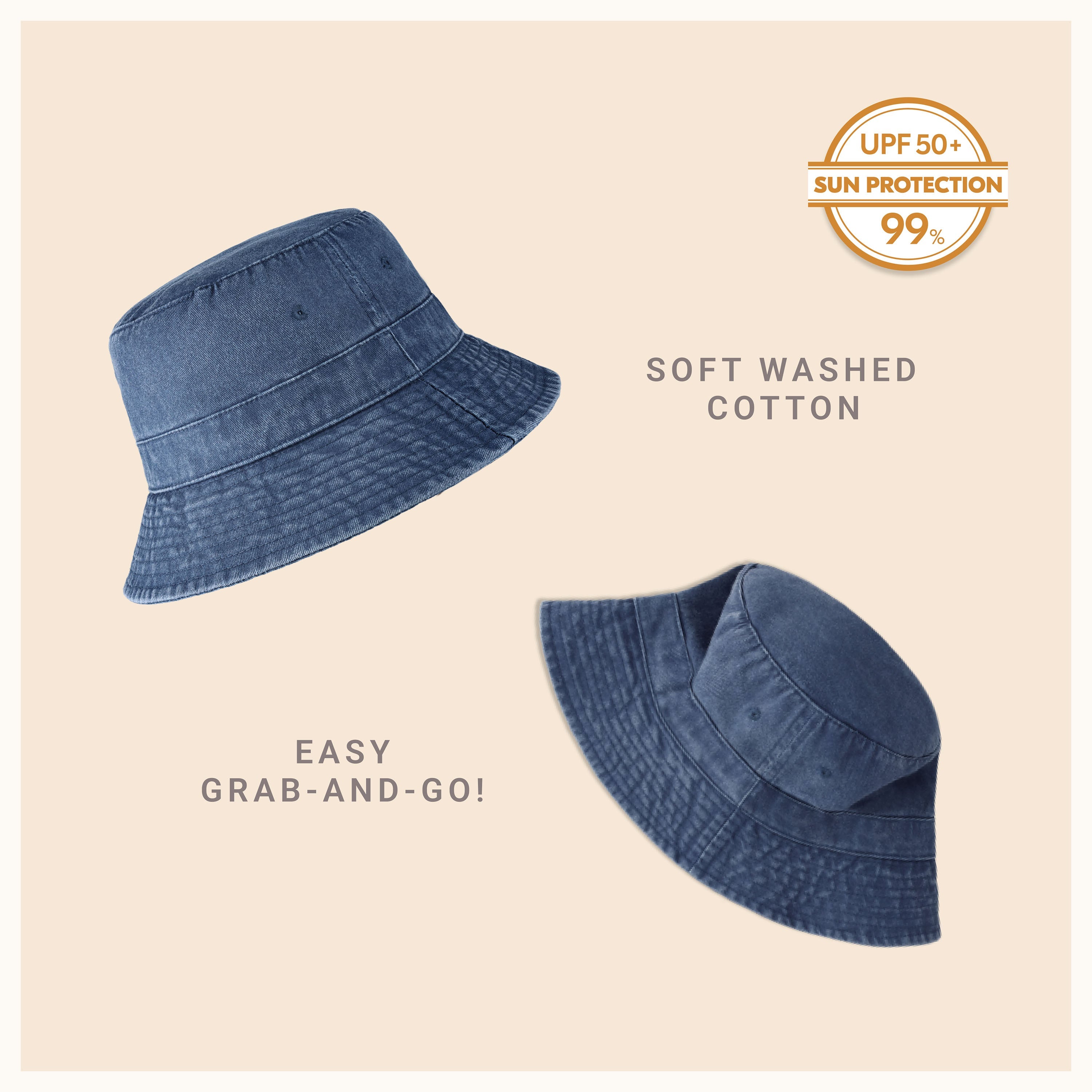 Classic Cotton Bucket Hat for Summer – Lightweight Cotton Sun Hat