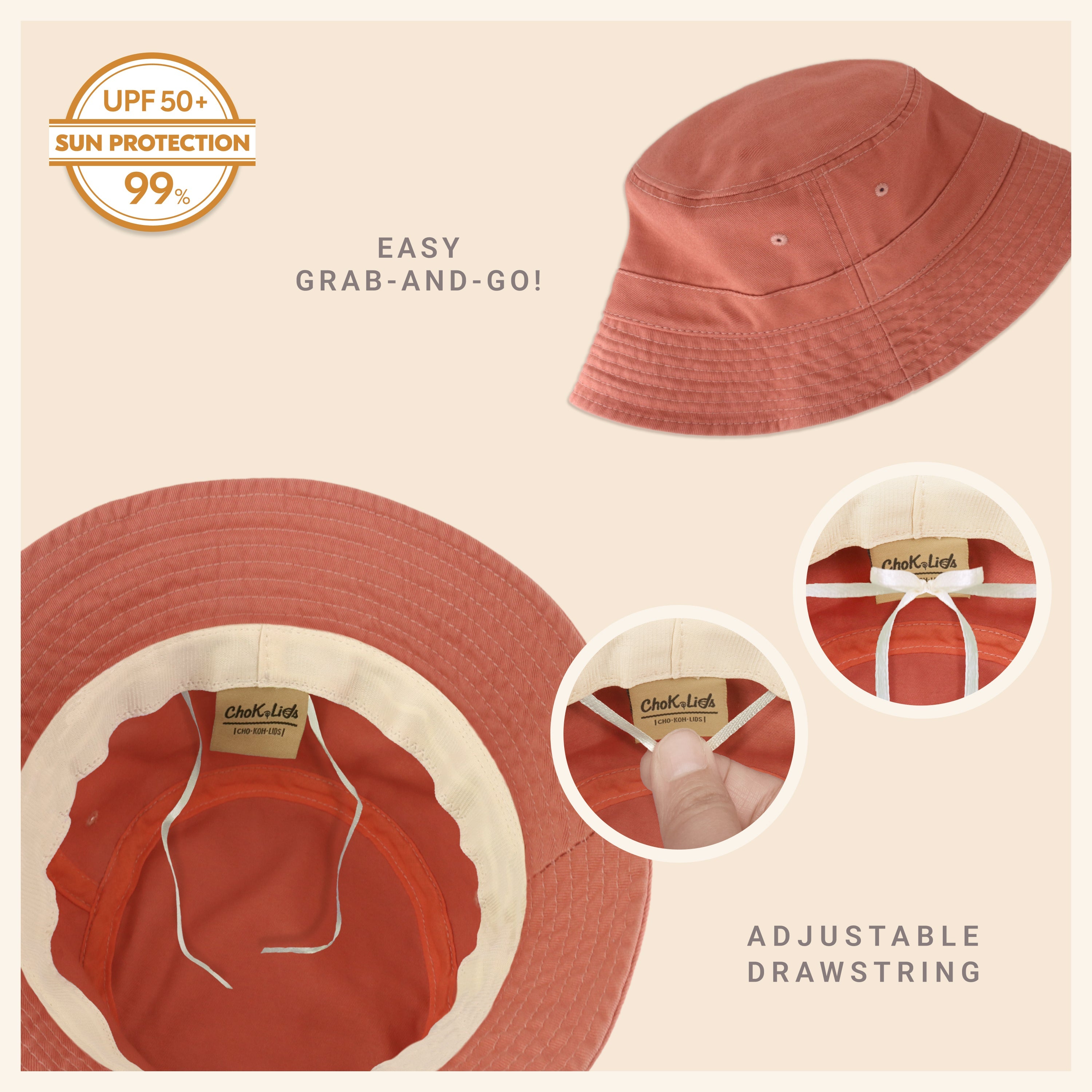 Classic Cotton Bucket Hat for Summer – Lightweight Cotton Sun Hat