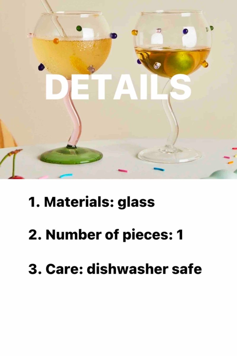 Hand Blown Rainbow Sprinkles Wine Glasses - Whimsical Dopamine